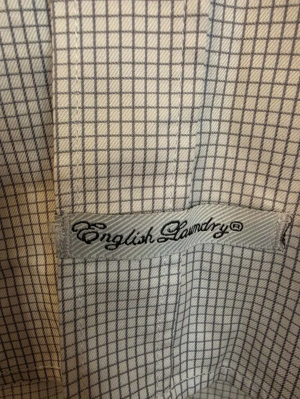 English Laundry Long Sleeve Dress Shirt Grid Print Sz Large